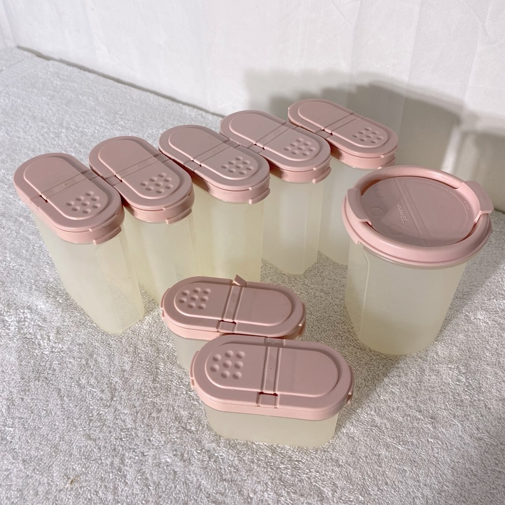 Vintage Tupperware Pink Modular Mates Spice It Containers 16pcs